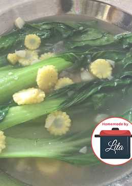 Tumis pokchoy corn baby saus tiram berkuah mudah #homemadebylita