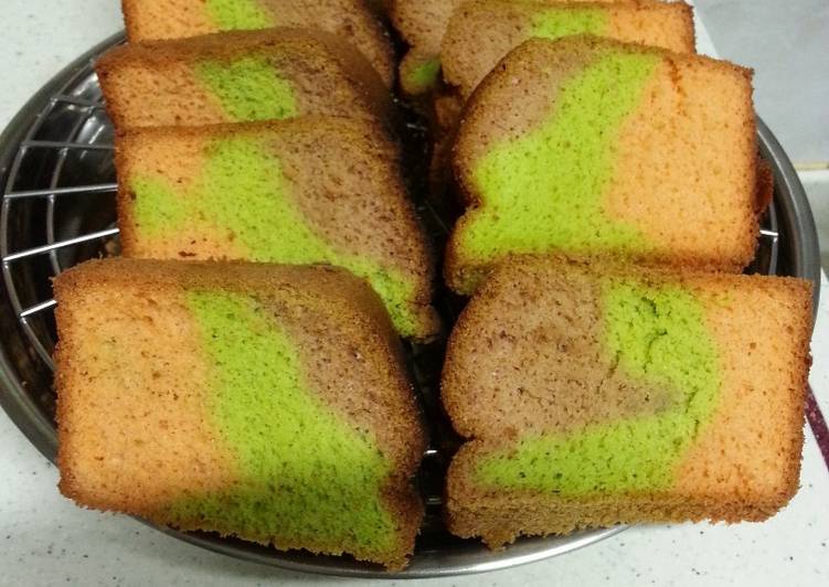 resep lengkap untuk Bolu panggang pelangi