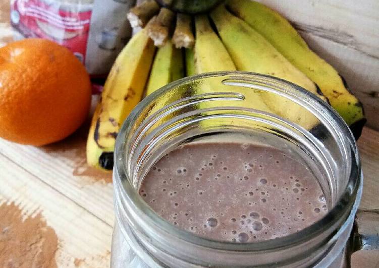 gambar untuk cara membuat Oat chocolate almond smoothie #Maree