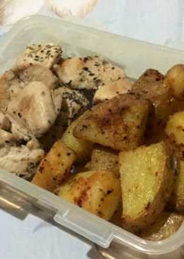 Ayam panggang teflon + potato wedges