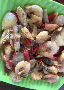 Udang goreng mentega cabe merah