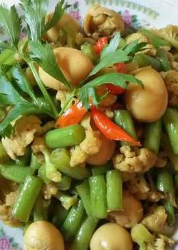Oseng buncis cabe ijo mix brokoli n telur puyuh