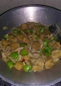 Tahu jamur tiram bumbu tauco