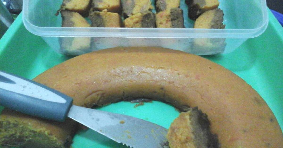 Resep Bolu Kukus ubi orange+ coklat meramaikan aqiqahan