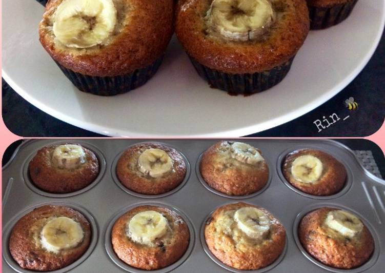 resep Banana ?? Chocolate ?? chip muffins