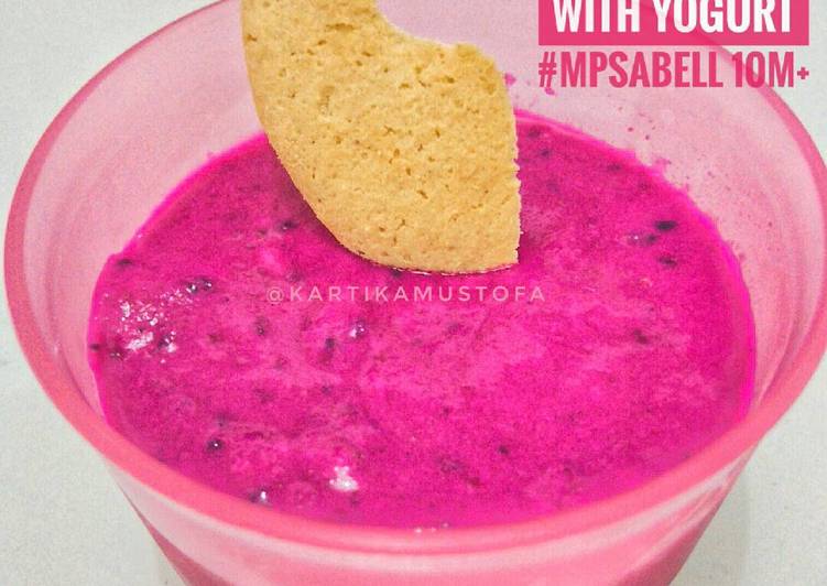 resep lengkap untuk Promina milky puree buah naga with yogurt. camilan mpasi