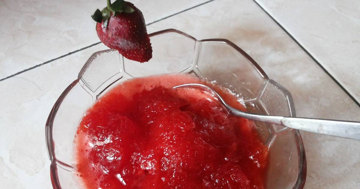 Resep Strawberry sorbet pelepas dahaga