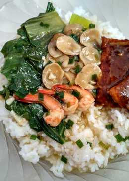Tumis Sayur Pokcoy + Chicken Teriyaki