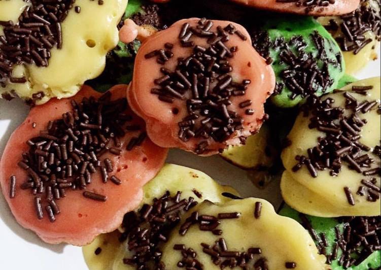 resep masakan Kue Cubit Pelangi Setengah Matang/Melted