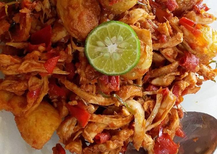 Ayam suwir telor punyuh
