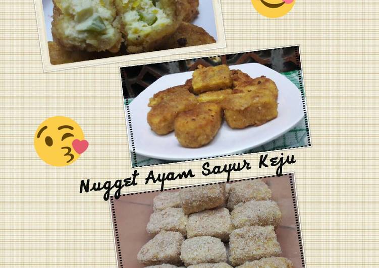 cara membuat Nugget ayam sayur keju