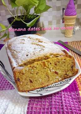 Banana dates cake no mixer