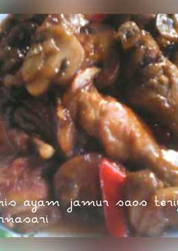 Tumis ayam jamur saos teriyaki