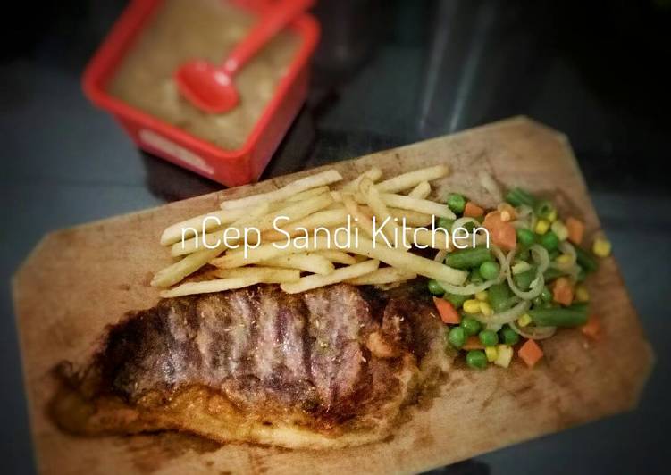 resep Tenderloin Steak Saus Jamur a la nCep Sandi