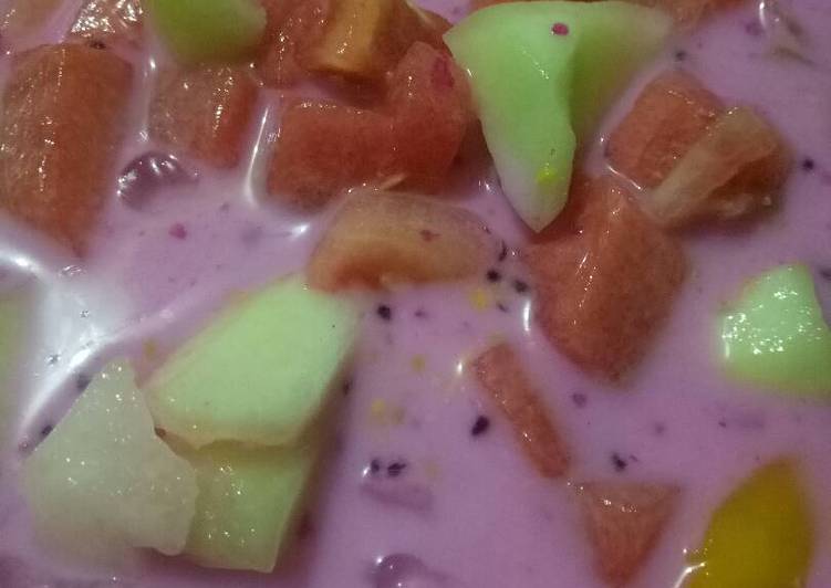 resep lengkap untuk Sop buah simpel