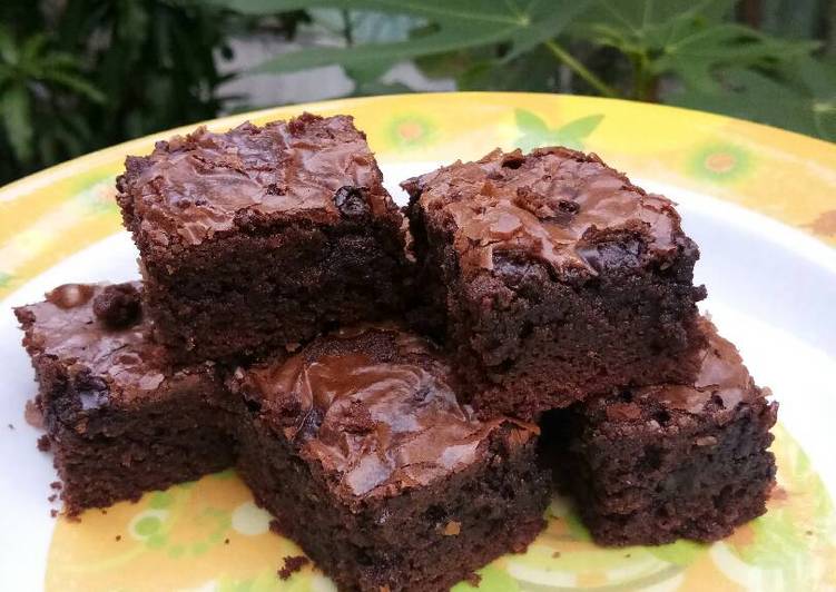 gambar untuk cara membuat Shiny Brownies