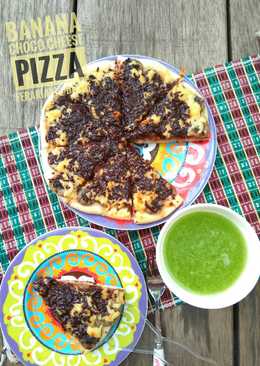 Banana choco cheese pizza - pizza pisang coklat keju