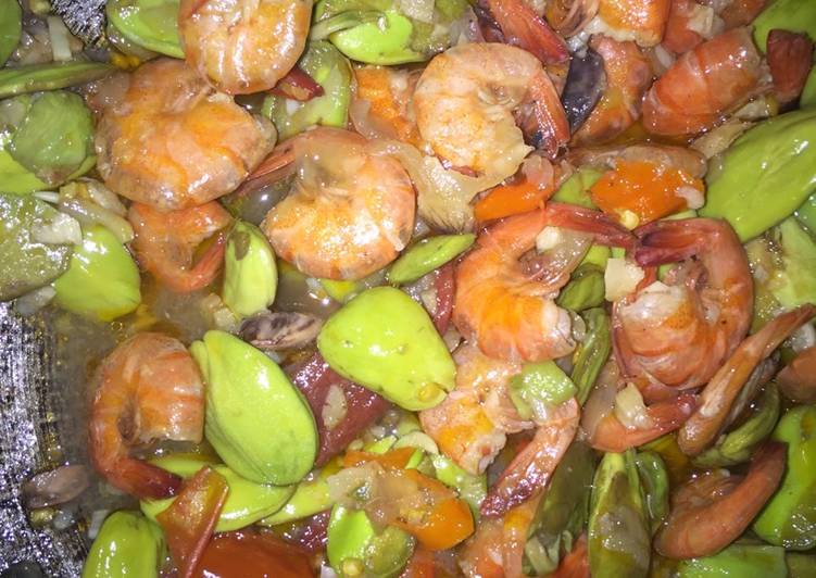 resep lengkap untuk Udang pete pedas manis