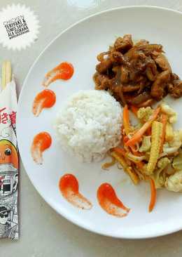 Chicken teriyaki & yasai itame (tumis sayur)