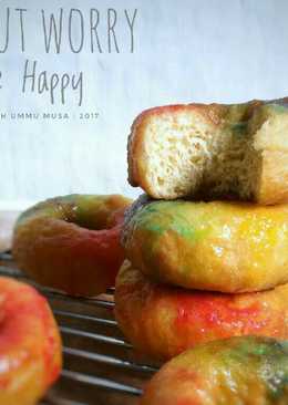 Donat Pelangi Ceria | Doughnut Rainbow Glazed