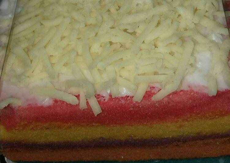 gambar untuk cara membuat Rainbow Cake Keju