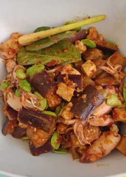 Cumi asin masak terong