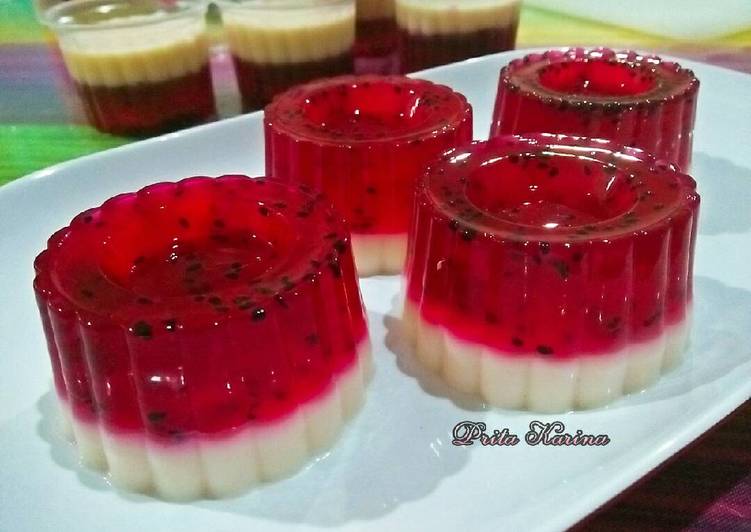 resep masakan Puding Naga Merah Susu