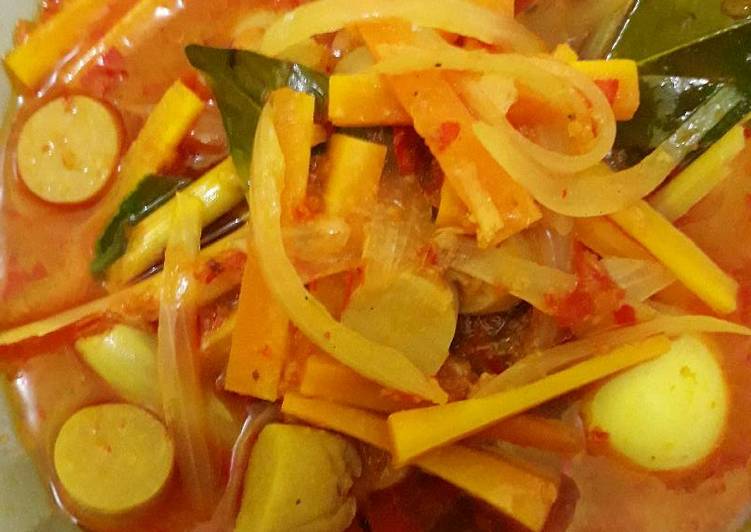 resep lengkap untuk Tomyam telur puyuh+sosis alaalalala