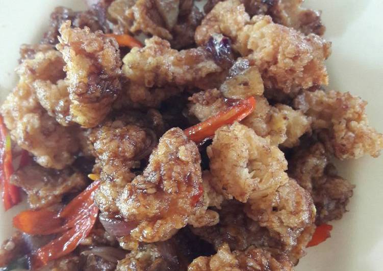 resep lengkap untuk Cumi crispy saus tiram