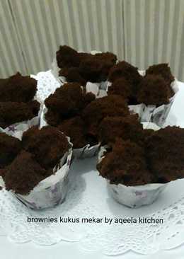 Brownies kukus mekar (eggless no mixer, simple)