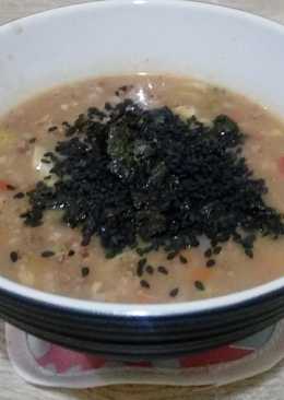 Bubur Sayuran dan Daging Sapi