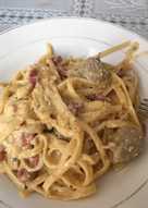 Creamy Fettuccini smoke beef and meatballs