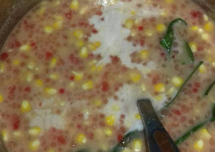 resep makanan Bubur Jagung Manis se manis Mutiara