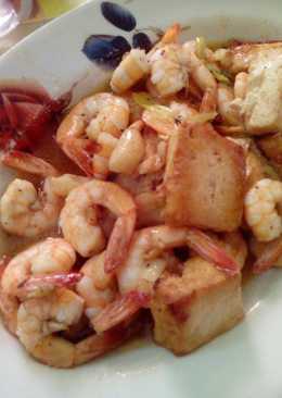 Udang tahu saos bawang putih