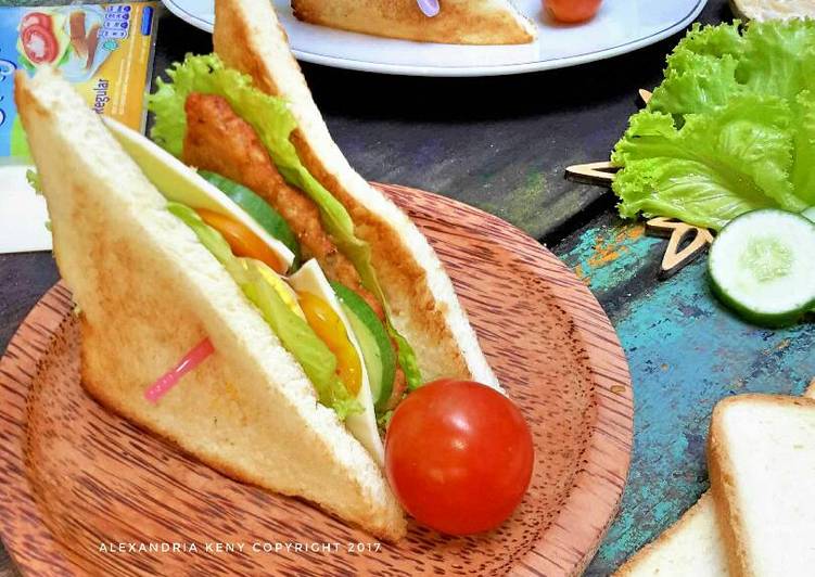 cara membuat Sandwich tempe keju slice kraft