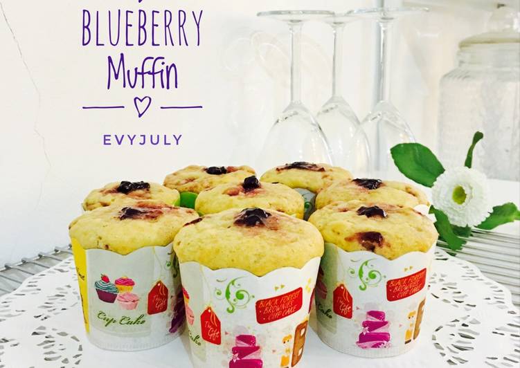 resep lengkap untuk Blueberry Muffins #menu sarapan