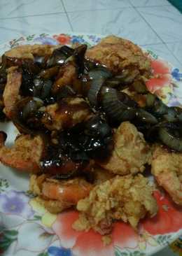 Udang gortep saus lada hitam