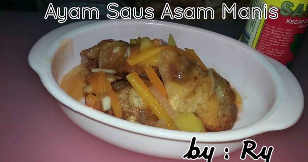 Resep Chicken Pop with Sweet and Sour Sauce (Ayam saus asam manis) ala Ria Beni