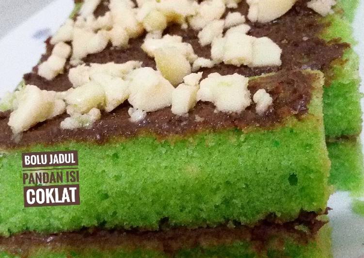 resep makanan Bolu pandan selai coklat (hemat bahan) no BP/SP