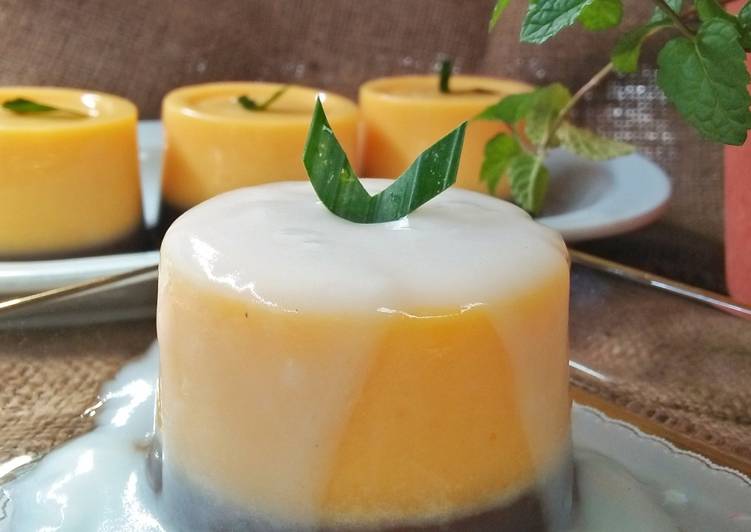 cara membuat Puding Labu Kuning Vla Santan