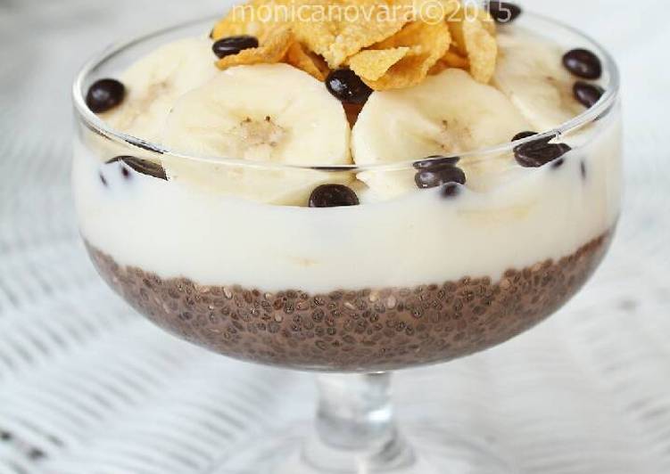 gambar untuk resep makanan Choco-Banana Chia Pudding