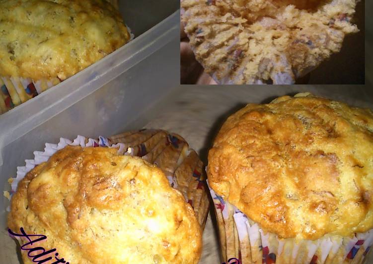 resep masakan Banana cup cake moist no mixer anti gagal