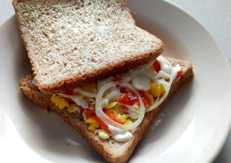 resep lengkap untuk Sandwich egg (diet)