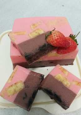 Puding lapis pisang coklat ala anak kos