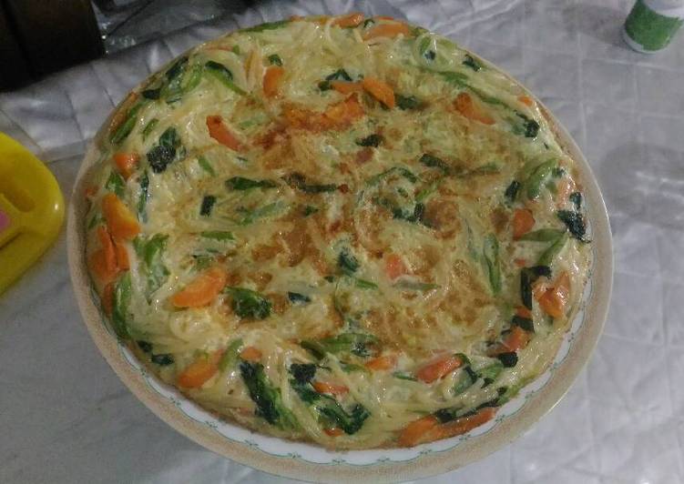 resep Omlete/pizza mie spageti sayur