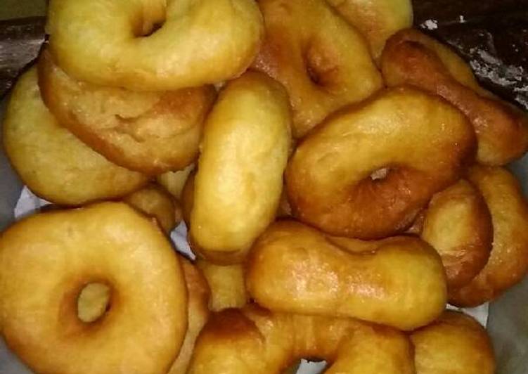 resep makanan Donat lembyuut no telur, takaran mudah