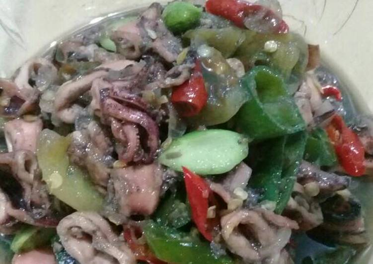 resep Cumi asin tumis pete cabe ijo ??