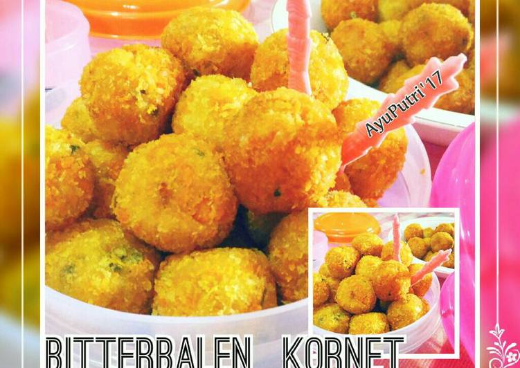 bahan dan cara membuat Bitterbalen Kornet