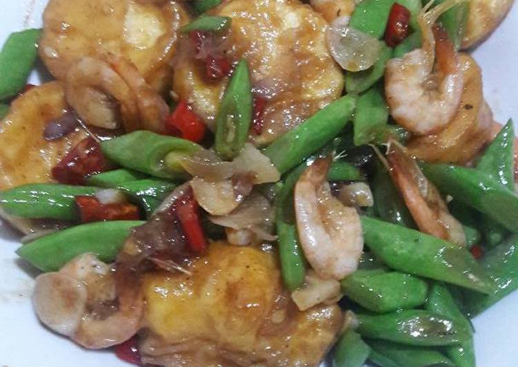 gambar untuk resep Tumis Buncis, Tofu Telur dan Udang