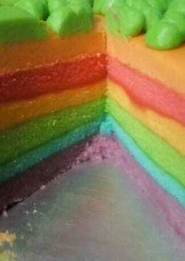 Rainbow cake kukus